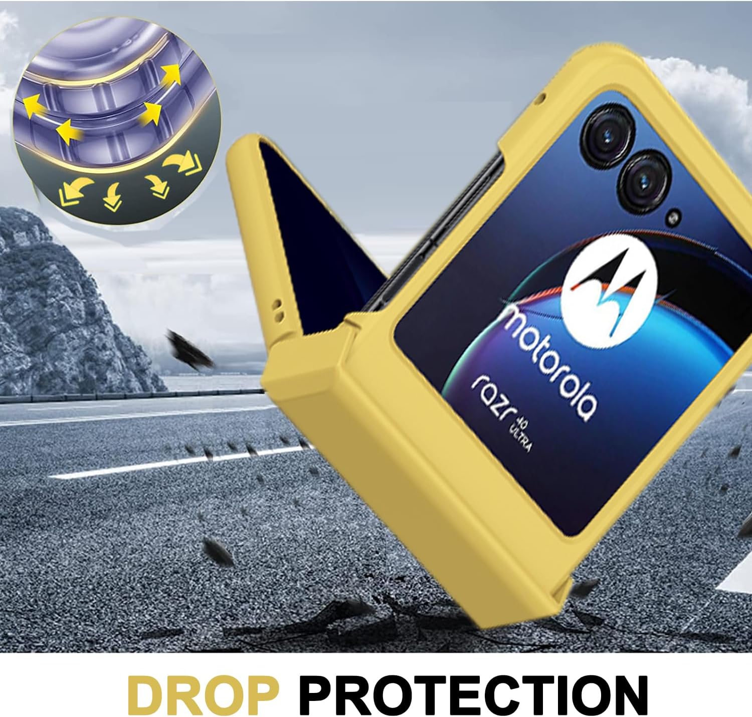 NINKI Funda compatible con Motorola Razr Plus 2023, Motorola Razr+ 2023 con protección de bisagra, bonita funda protectora resistente para Motorola