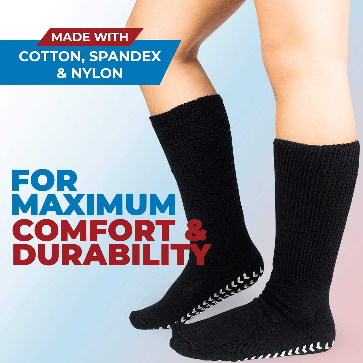 Calcetines de hospital para hombres con agarres, calcetines antideslizantes para hombres y mujeres, calcetines diabéticos para hombres, calcetines
