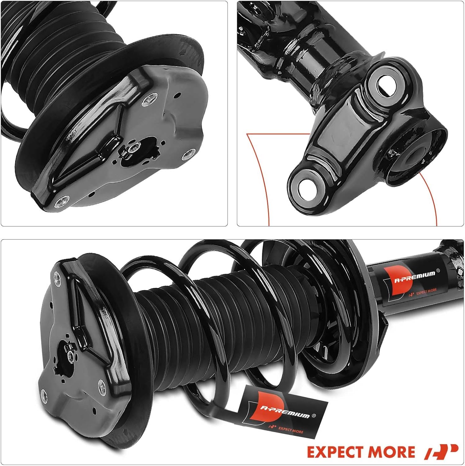 A-Premium Par delantero (2) Conjunto completo de amortiguador y muelle helicoidal compatible con Mercedes-Benz C230 2008-2009, C250 2010-2014, C300,