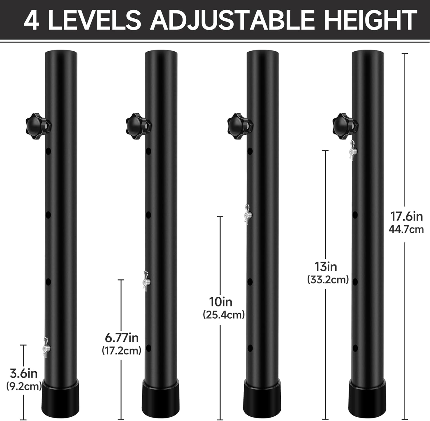Laowu Extensores de patas de mesa para mesas plegables, extensiones de patas de mesa plegables para patas rectas y dobladas, elevadores de patas de