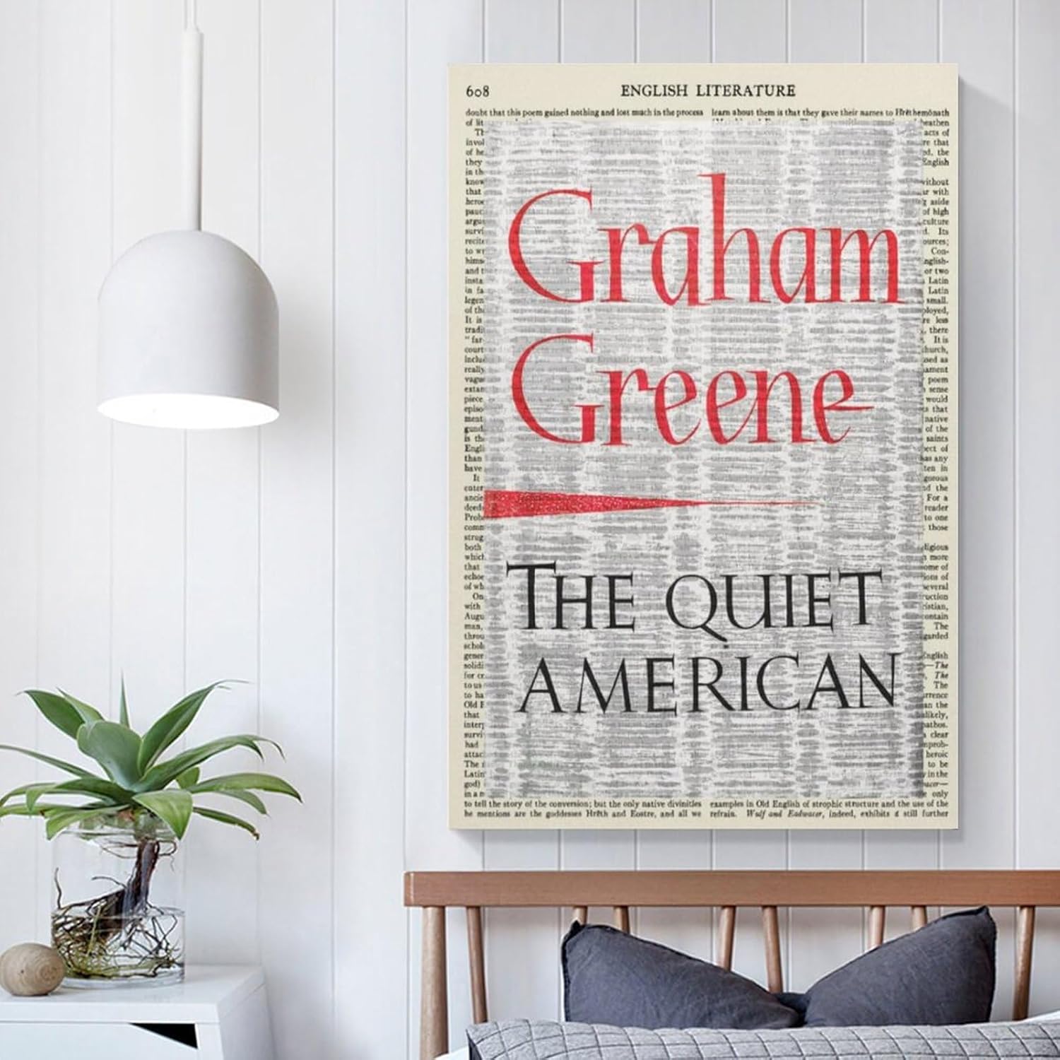 Portada de libro “The Quiet American” Graham Greene – Impresión artística de literatura estadounidense, regalo de literatura literaria, arte de