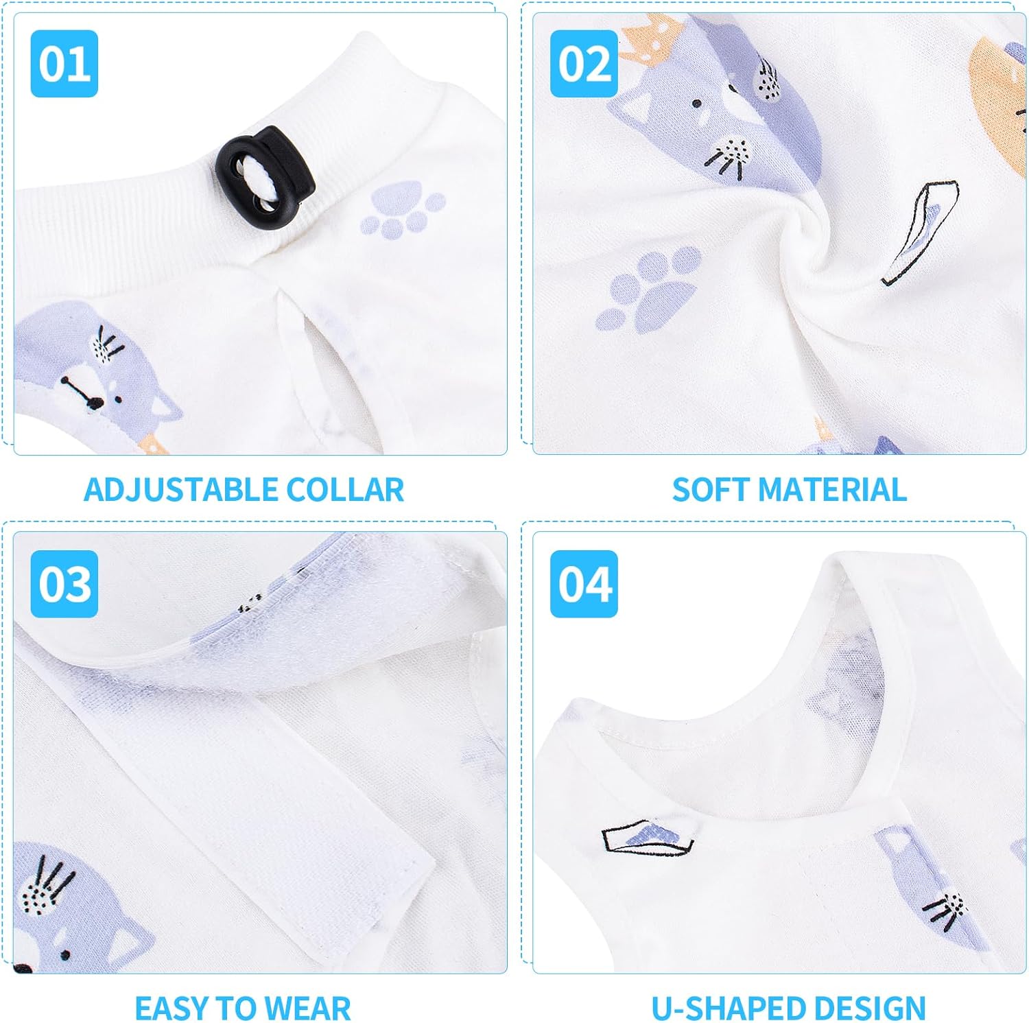 Traje de recuperación para gatos para heridas abdominales, enfermedades de la piel, mameluco de gato para gatos después de la cirugía, traje de