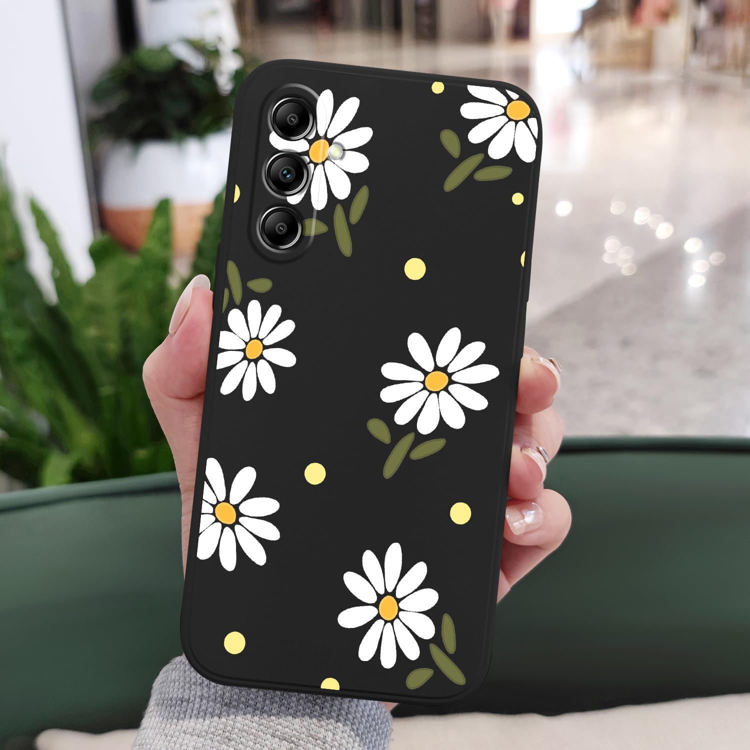 LEECG Funda para Samsung Galaxy A14 5G, mariposa de flores amarillas para niña, funda Galaxy A14, a prueba de golpes, flexible, protector protector
