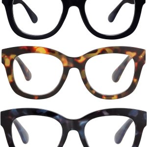 AMOMOMA Anteojos de lectura retro de gran tamaño para mujer, bloqueo de luz azul, lectores de computadora, bisagra de resorte AM6003 AMOMOMA Anteojos de lectura retro de gran tamaño para mujer, bloqueo de luz azul, lectores de computadora, bisagra de resorte AM6003