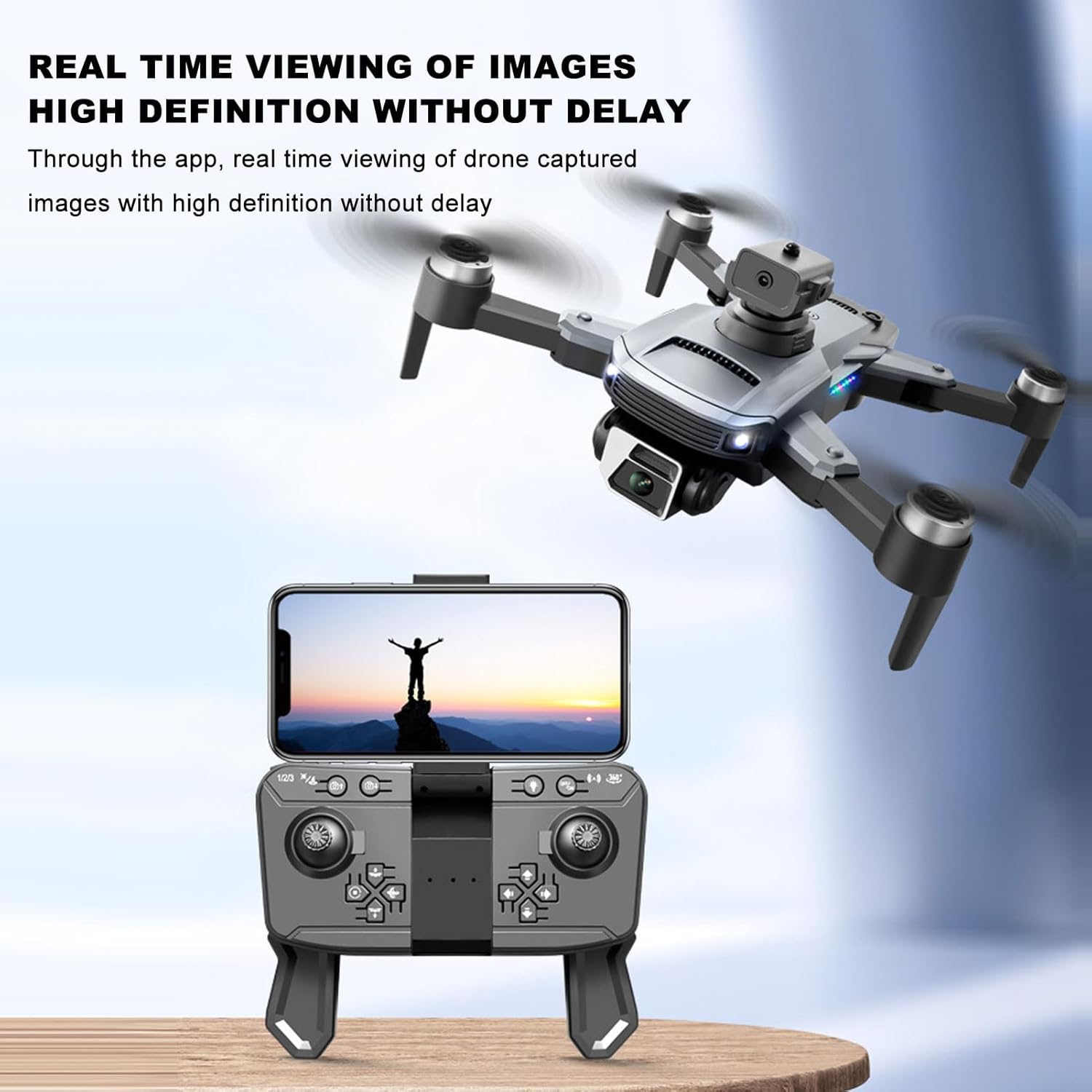 Mini dron RC con cámara dual HD para adultos y niños, S99MAX Cuadricóptero plegable de 4 vías para evitar obstáculos con flujo óptico de 360 , avión