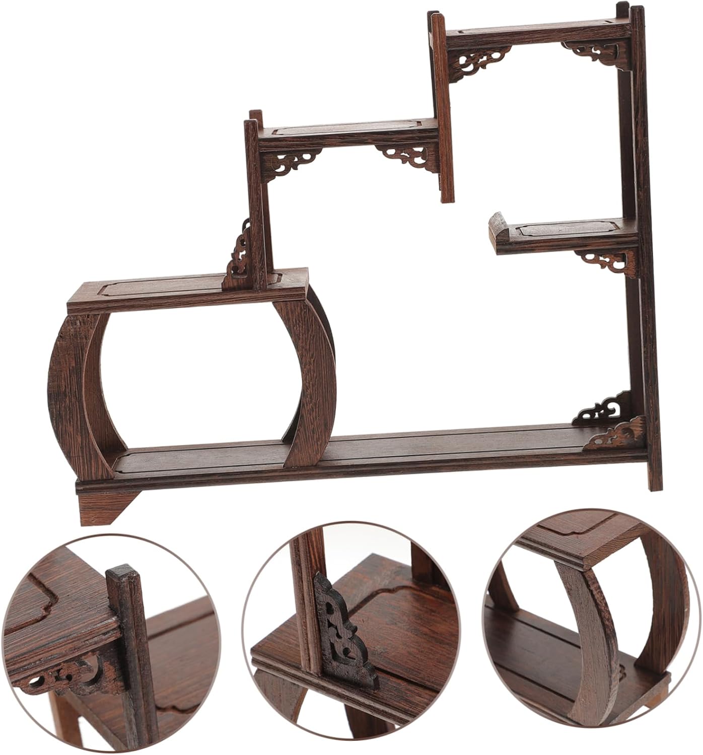 STAHAD Soporte de exhibición de esquina Curio Armarios Art Retro Wall Shelf Corner Display Shelf Armario Estante Estante Estante para Gabinete Curio