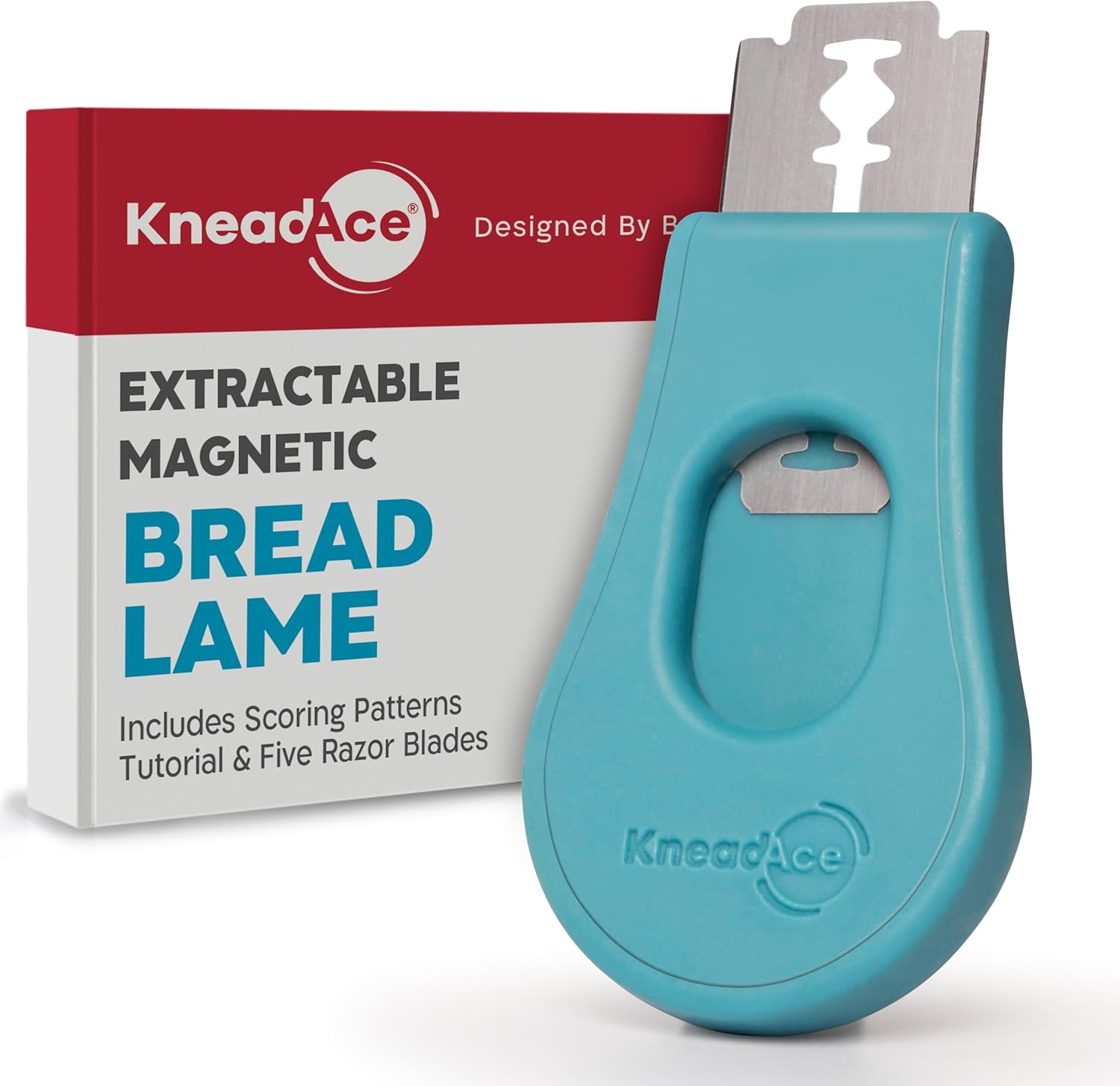 KNEADACE Herramienta de puntuación de masa coja de pan extraíble y magnética, herramienta profesional de puntuación de masa madre para hornear pan