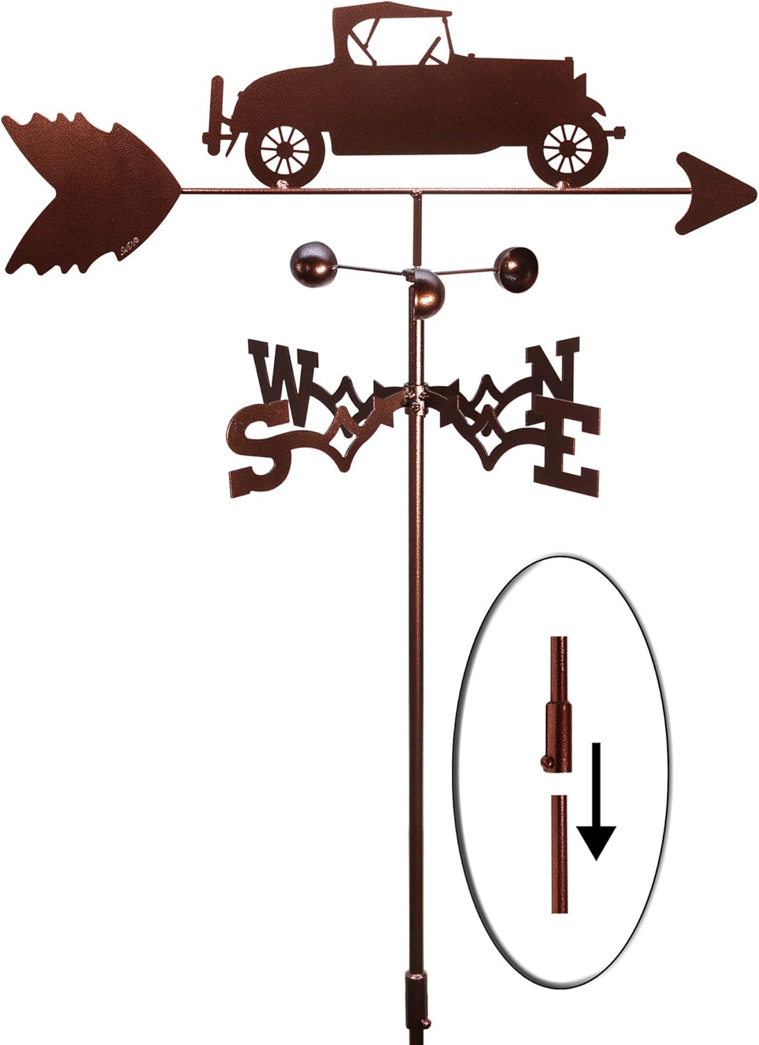 SWEN Products Veleta para auto modelo A (estaca de jardín incluida)
