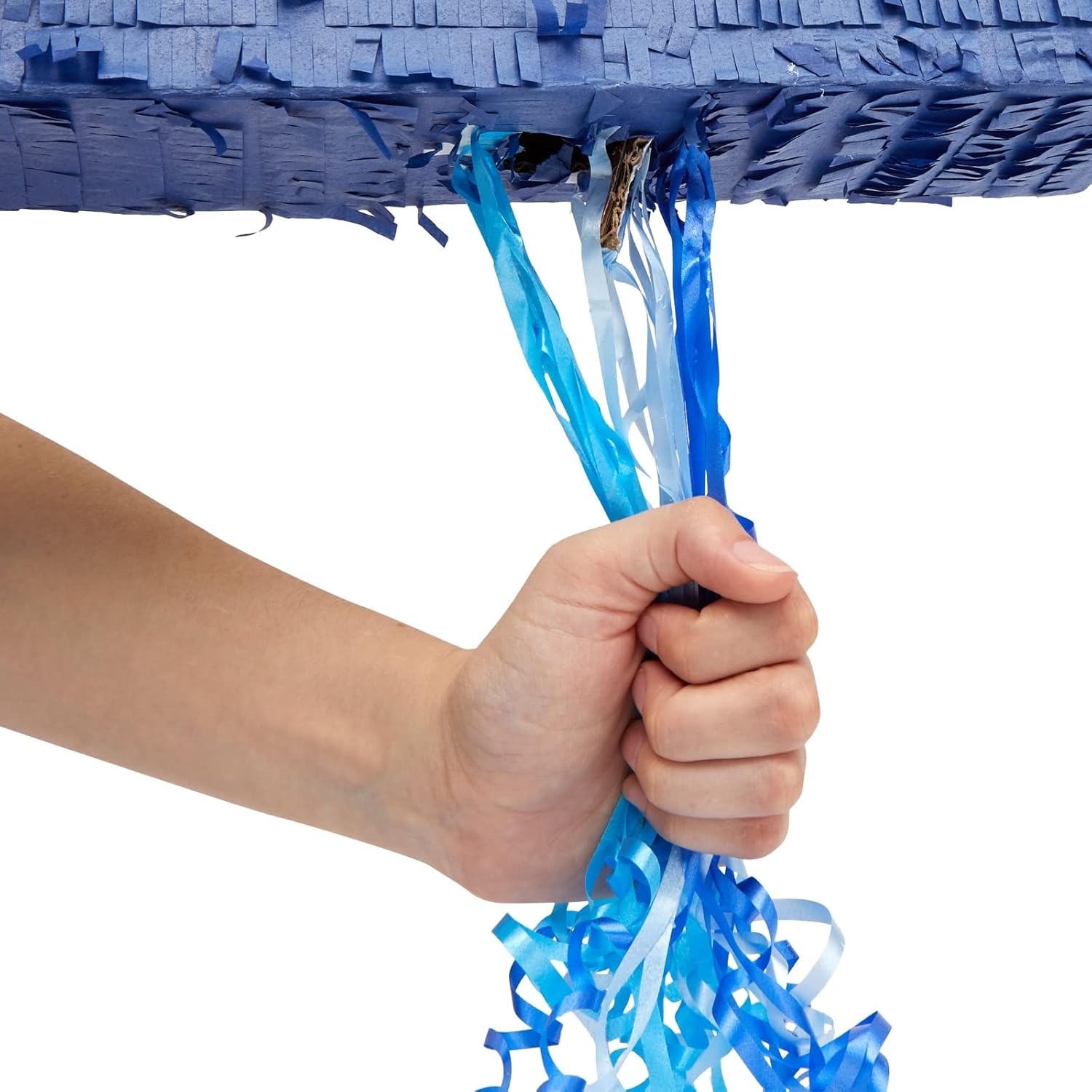 BLUE PANDA Piñata número 8, piñata de cuerda para decoración de fiesta de cumpleaños número 8, color azul degradado (16.5 x 11.5 x 3 pulgadas)
