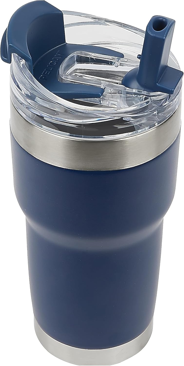 Pelican Hydration Pelican Traveler – Vaso aislado al vacío de 22 onzas, de acero inoxidable, doble pared, con tapa doble, taza de café aislada con