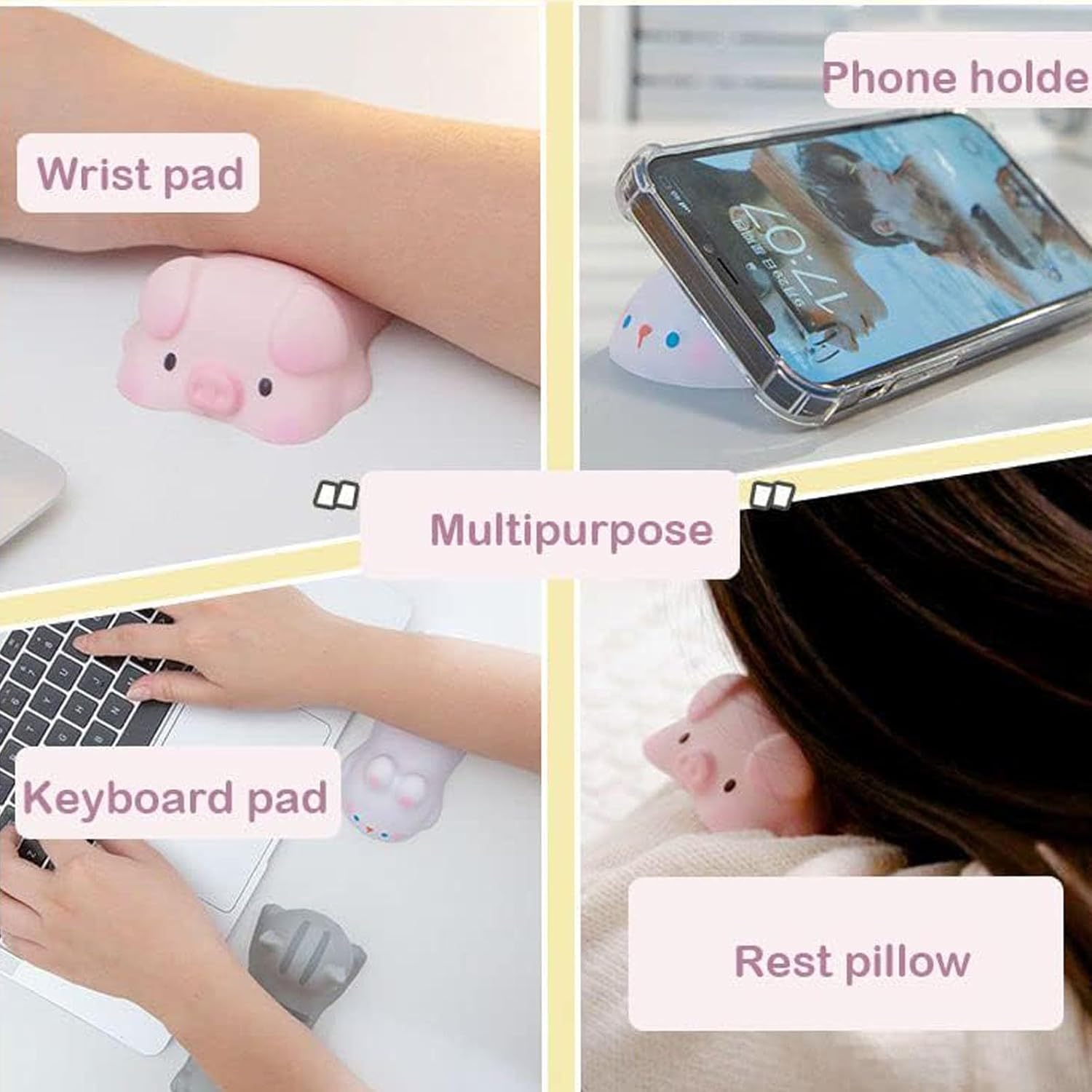 Bonita alfombrilla para mouse con reposamuñecas, mini soporte para mouse y computadora, reposabrazos para escritorio, diseño ergonómico de espuma