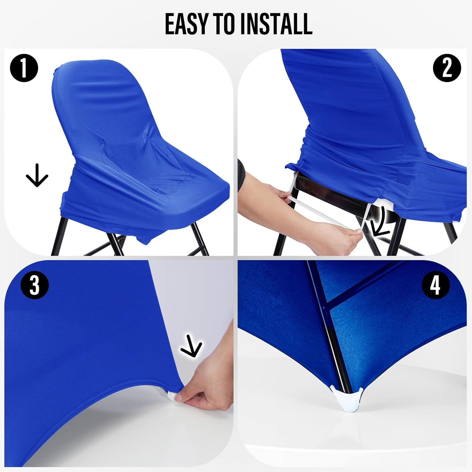 Fundas para sillas plegables de elastano elástico, impermeable, 30 unidades, protector universal elástico para sillas para bodas, fiestas,