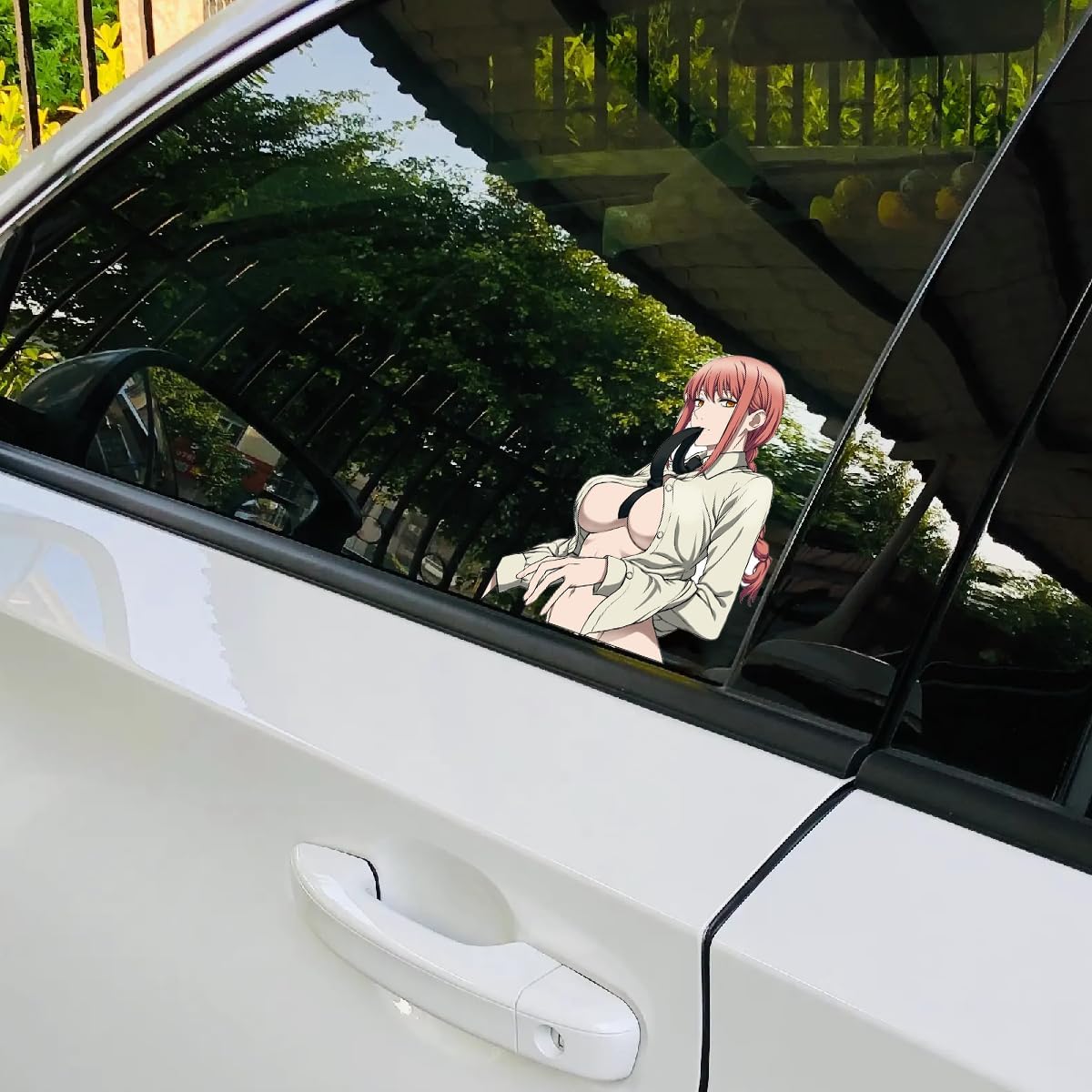 MOTYD – Makima – Calcomanías de coche para anime, sexy, niñas, parachoques, ventana, maletero, motocicleta, accesorios de automóvil, calcomanías de