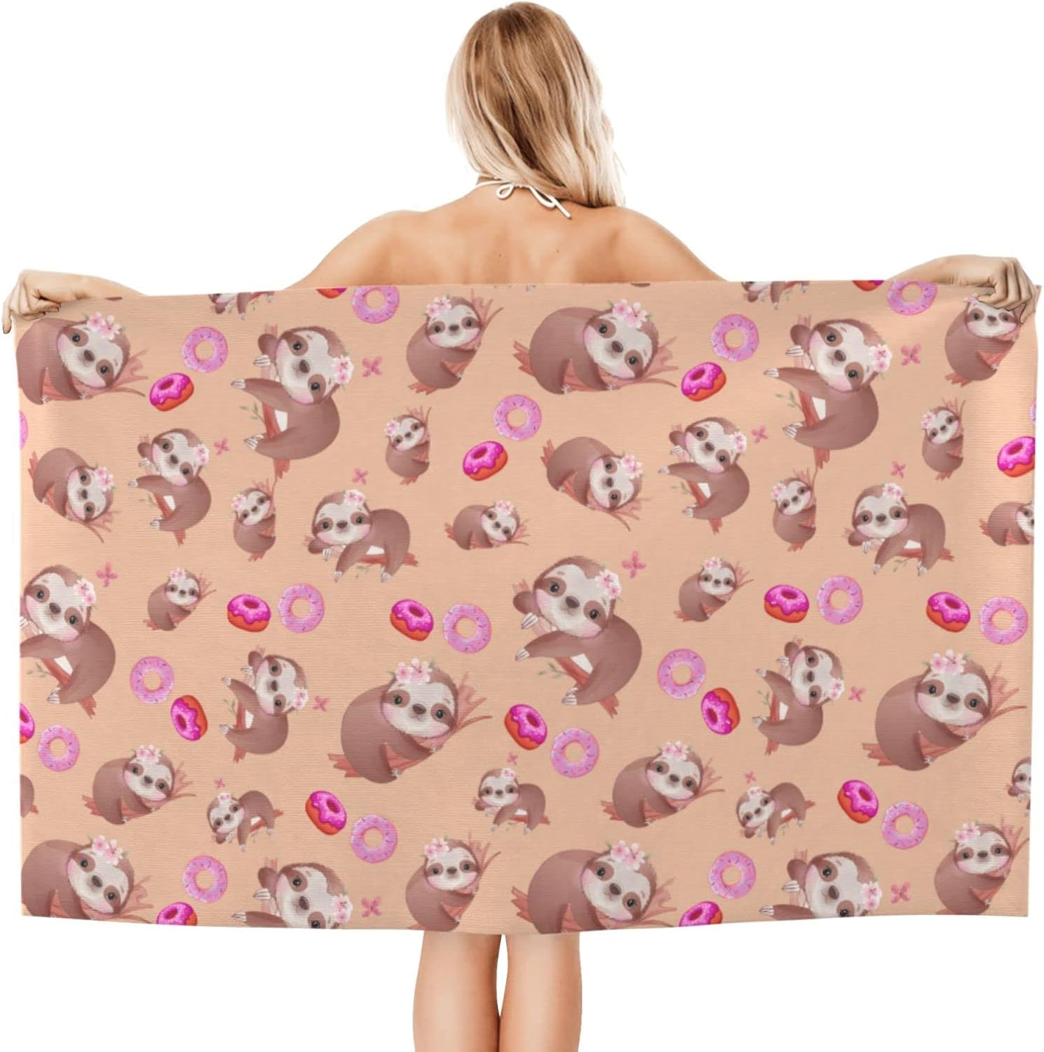 Lindas toallas de baño de donas de perezoso, toalla de playa súper suave, toalla de microfibra de primera calidad para baño, ducha, deportes, yoga,