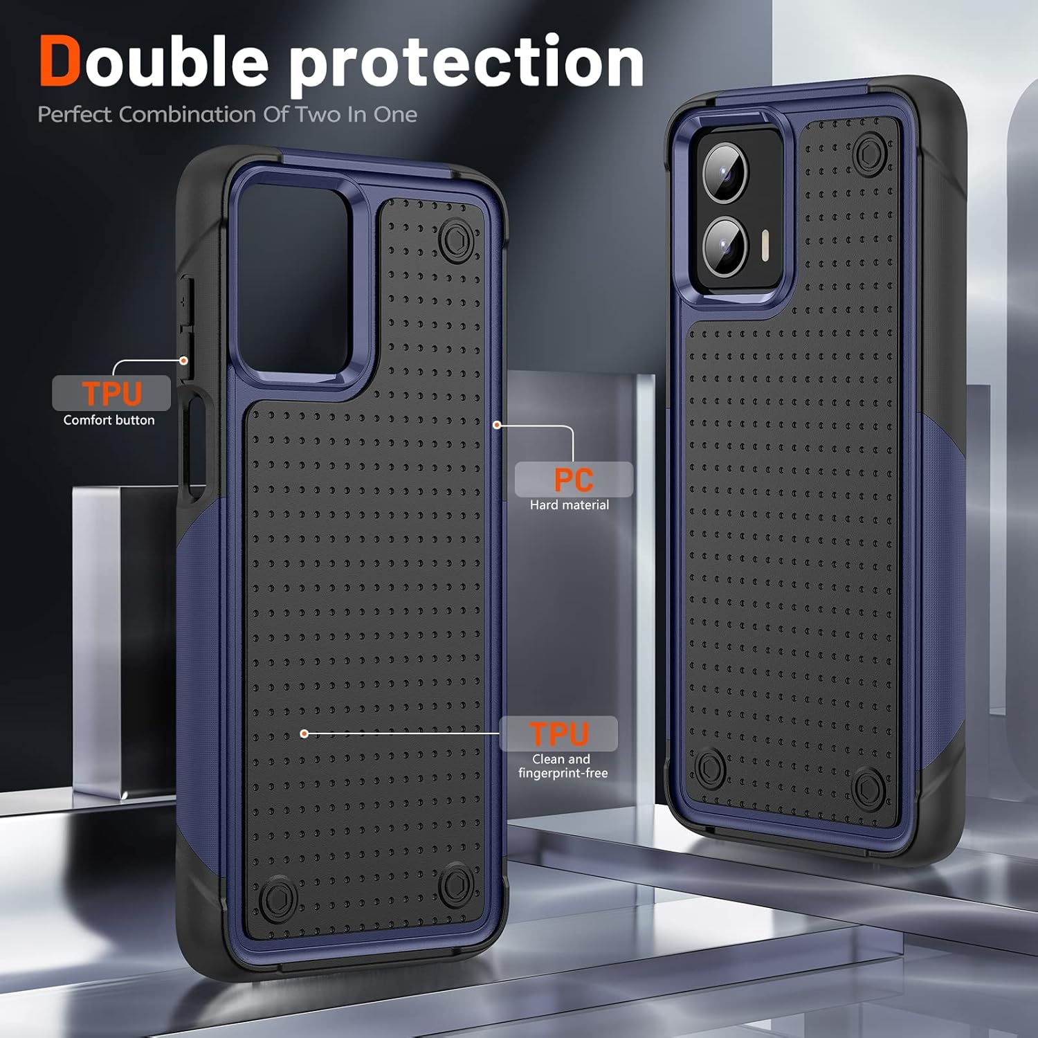 Warsia Funda para Moto G 5G 2023, Motorola G 5G 2023 con protector de pantalla prueba de caídas de grado militar, funda protectora resistente a