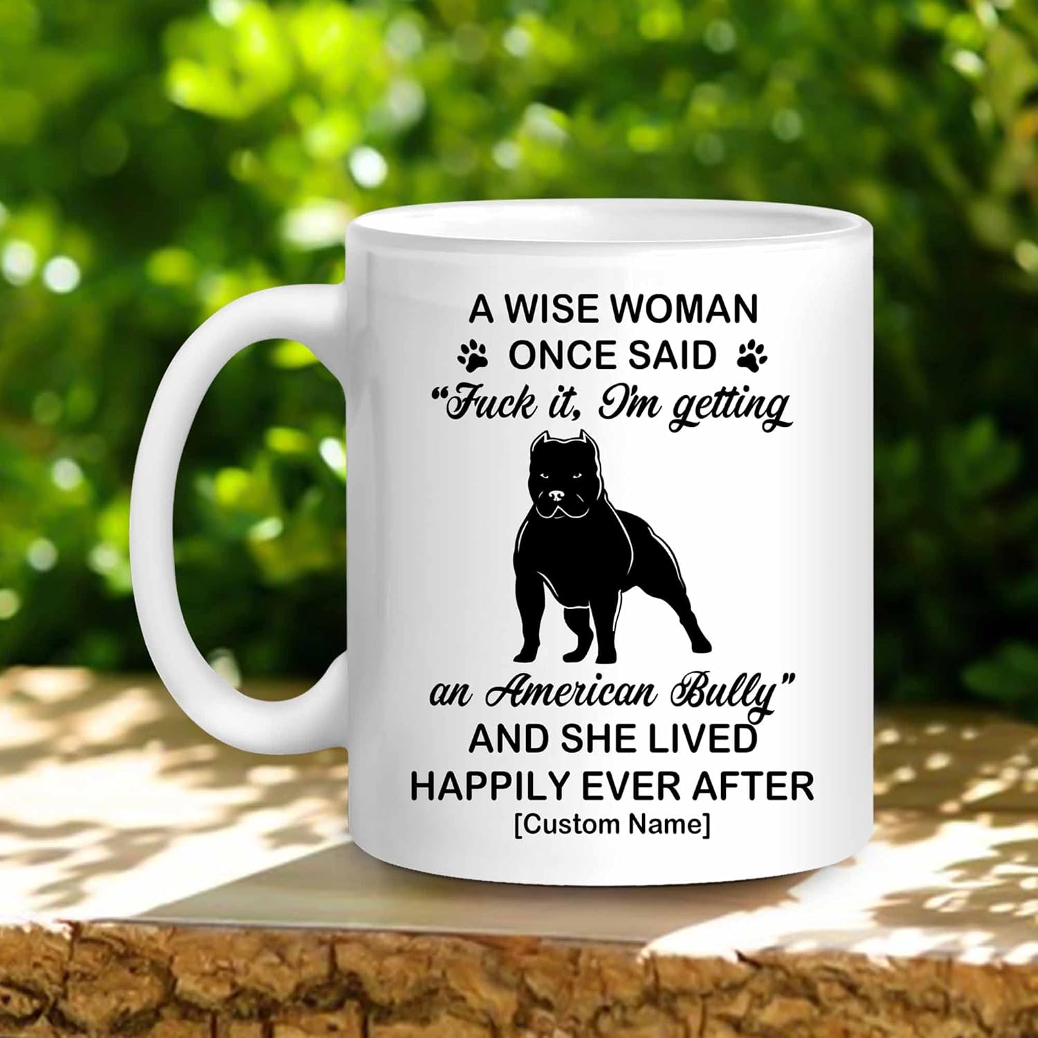 WHIDOBE Regalos personalizados de silueta de matón americano para mujeres, taza de café de cerámica personalizada de 11 oz 15 onzas para amantes de