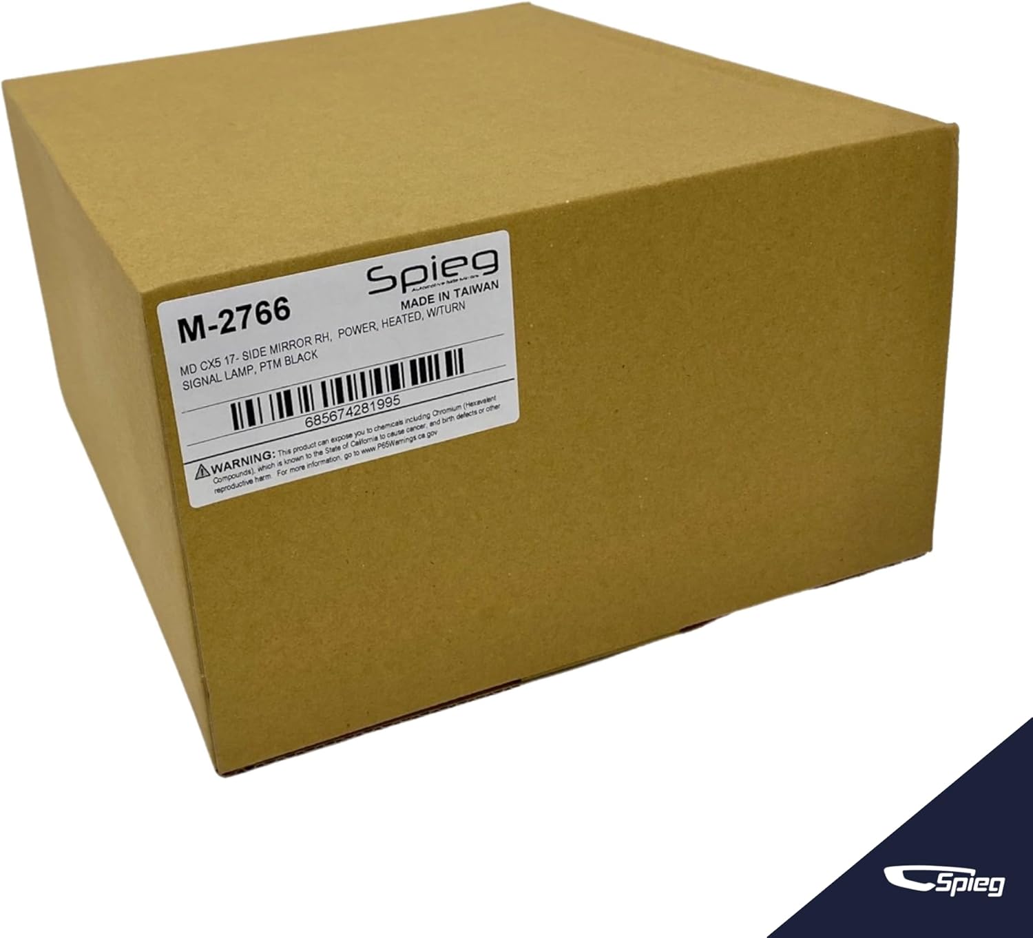 Spieg Reemplazo del espejo lateral del pasajero para Mazda CX-5 2017-2019 señal de giro LED con calefacción eléctrica PTM 6PIN (derecha)