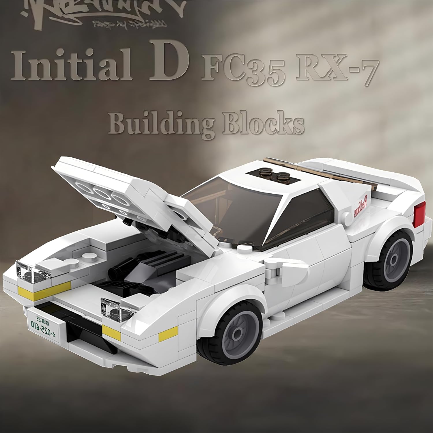 Speed Champions Initial D RX-7 FC – Juego de construcción de autos de juguete, modelo de ladrillos de automóvil, bloques de juguete de modelo de