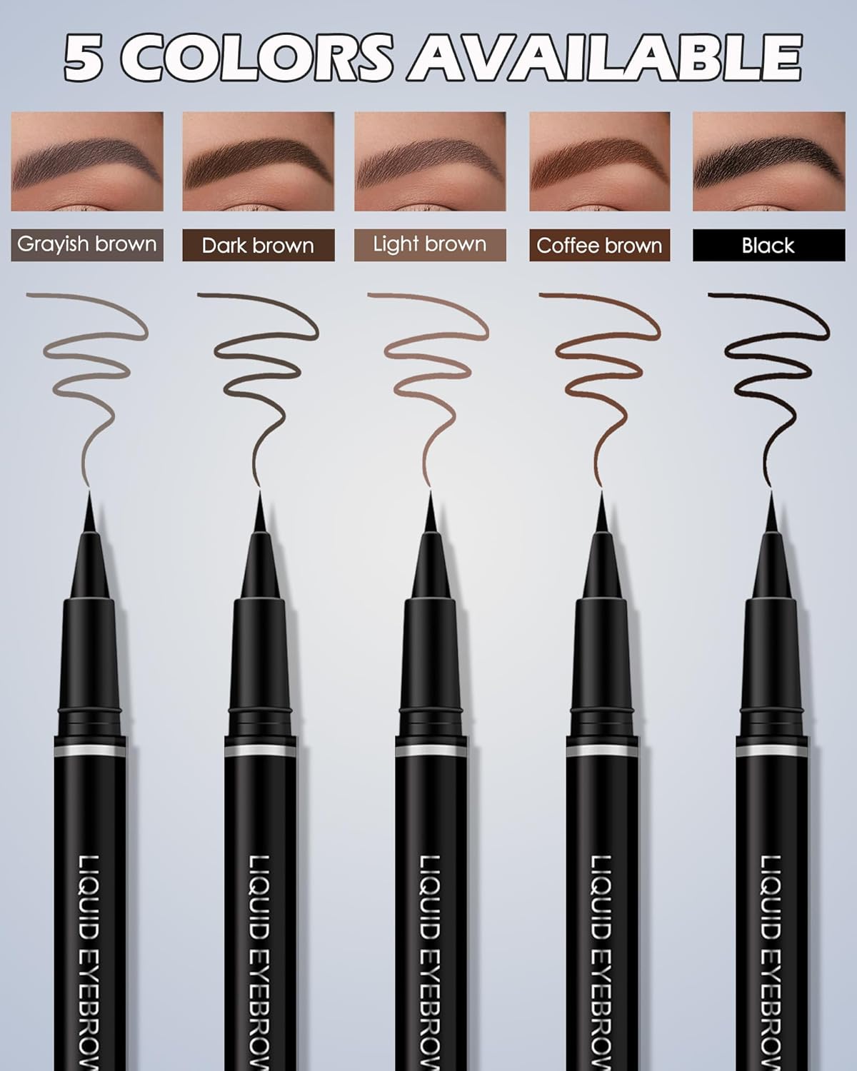 Lápiz líquido para cejas, bolígrafo profesional de tinte de cejas de elevación profesional, 2 unidades, lápiz delineador de ojos de agua de