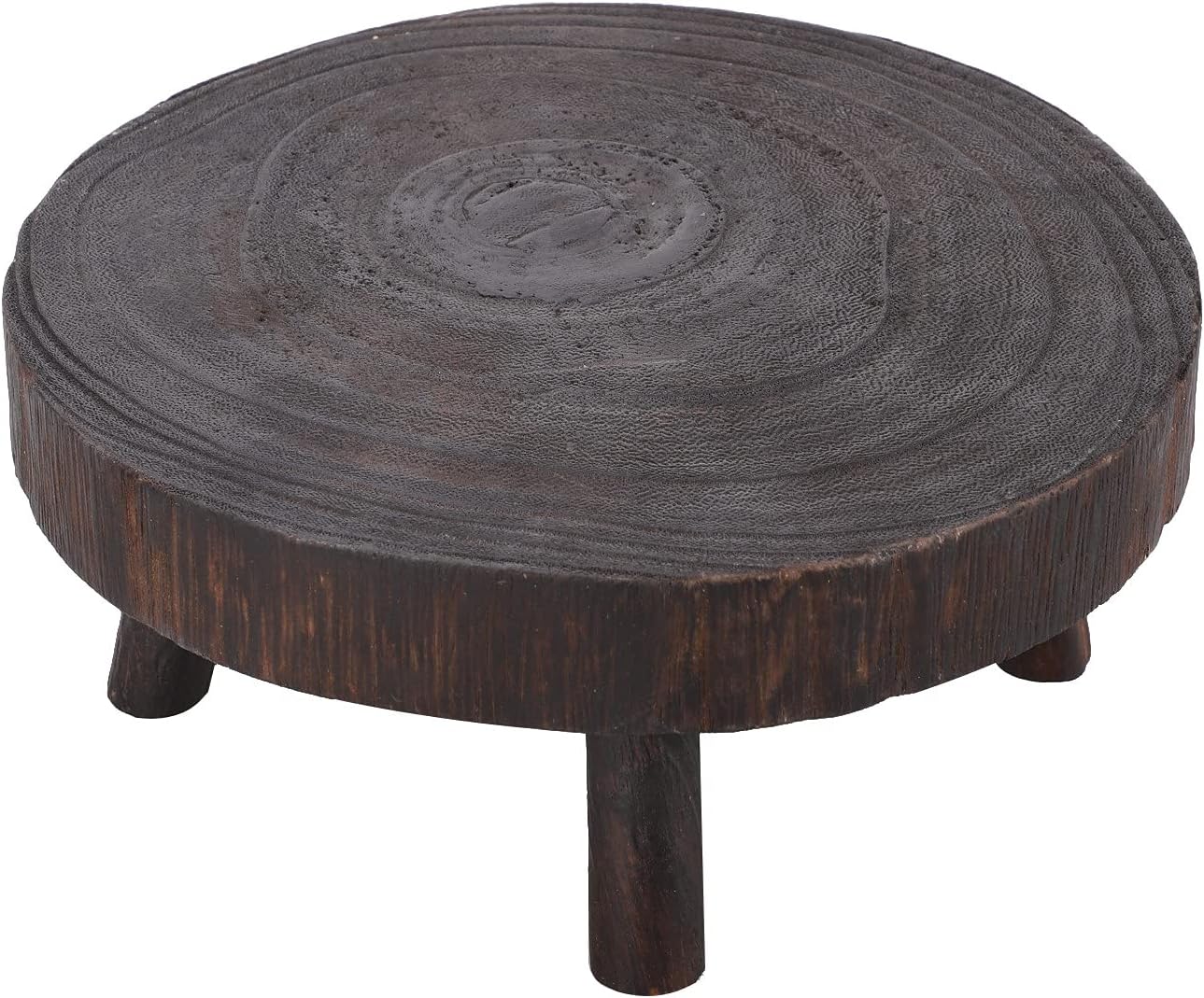 Taburete de madera para plantas, soporte bajo para plantas, soporte redondo para macetas elevadoras, soportes para múltiples plantas, soporte