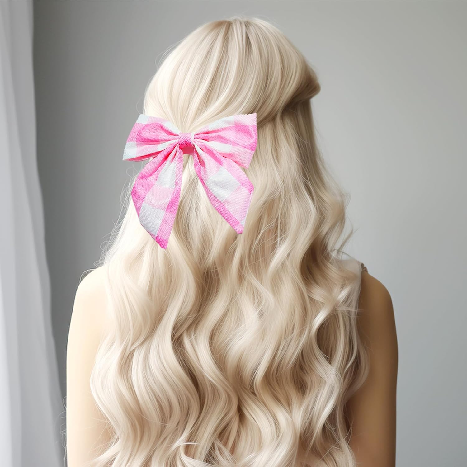 ONEPEACE Peluca larga rubia con flequillo, peluca larga y ondulada rubia para mujer, peluca sintética de 28 pulgadas, peluca para disfraz de
