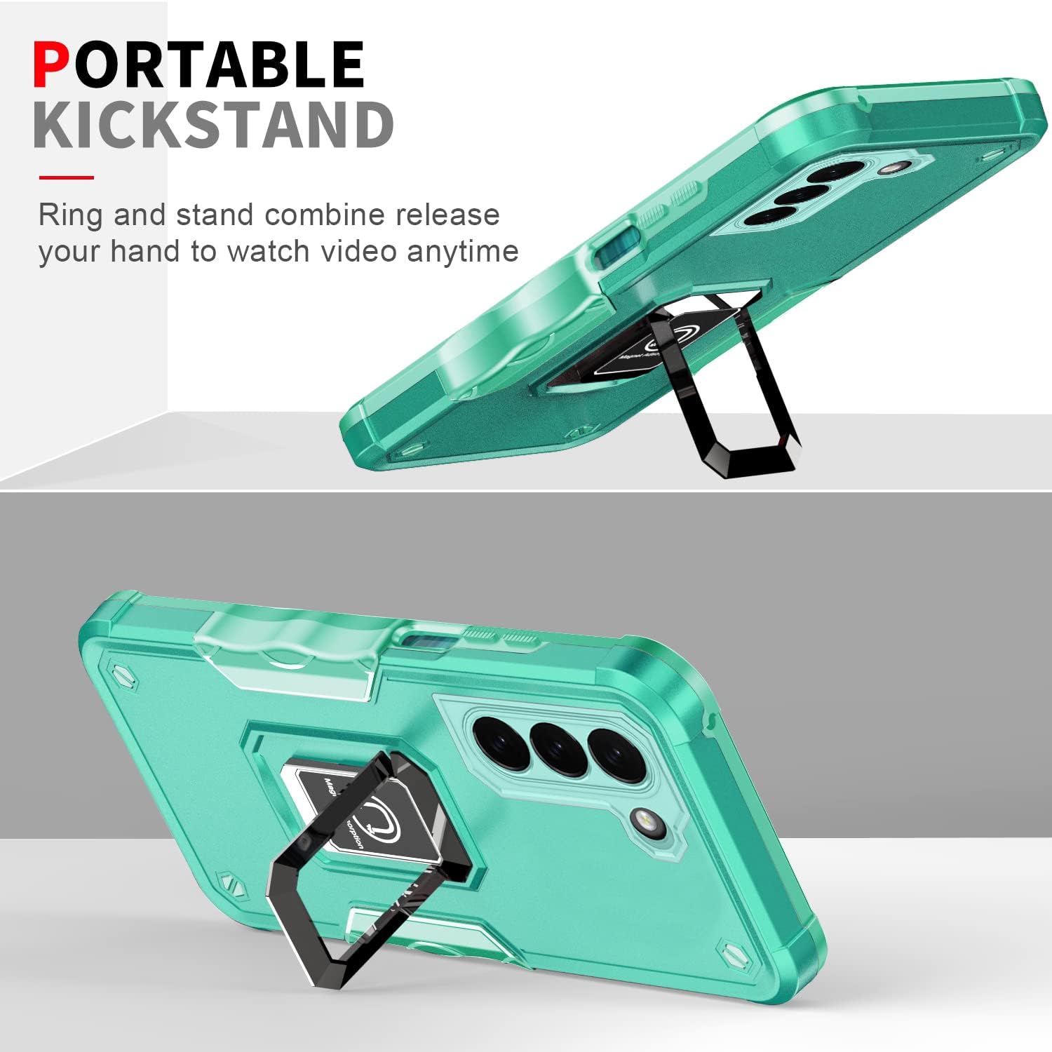 Funda compatible con Samsung Galaxy S23 Plus 5G, paquete de 2 protectores de pantalla HD, grado militar, funda protectora híbrida resistente a