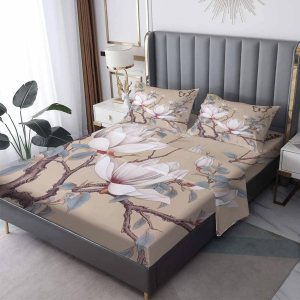 J3-&-85 – Juego de sábanas de flores, sábanas y fundas de almohada estampadas de 4 piezas, sábana bajera ajustable de microfibra suave con bolsillo J3-&-85 – Juego de sábanas de flores, sábanas y fundas de almohada estampadas de 4 piezas, sábana bajera ajustable de microfibra suave con bolsillo