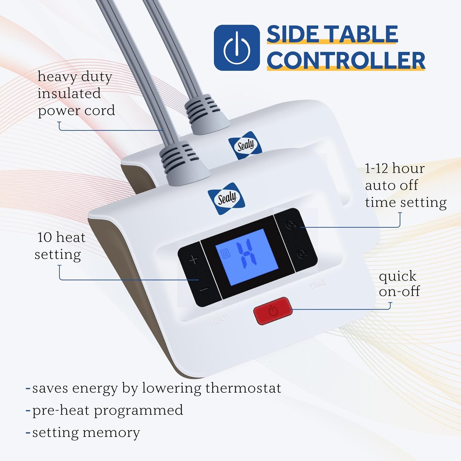 SEALY Manta eléctrica tamaño Queen, manta térmica de sherpa suave de doble control con 10 niveles de calefacción y ajustes de apagado automático de