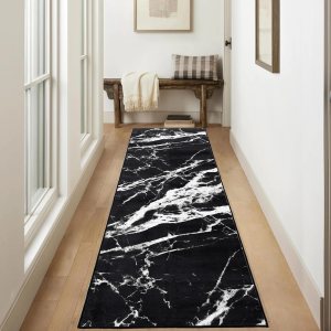 Asrug Alfombras decorativas con diseño de mármol, elegante, suave, lavable, con parte trasera antideslizante, alfombra de piso de pelo bajo para Asrug Alfombras decorativas con diseño de mármol, elegante, suave, lavable, con parte trasera antideslizante, alfombra de piso de pelo bajo para