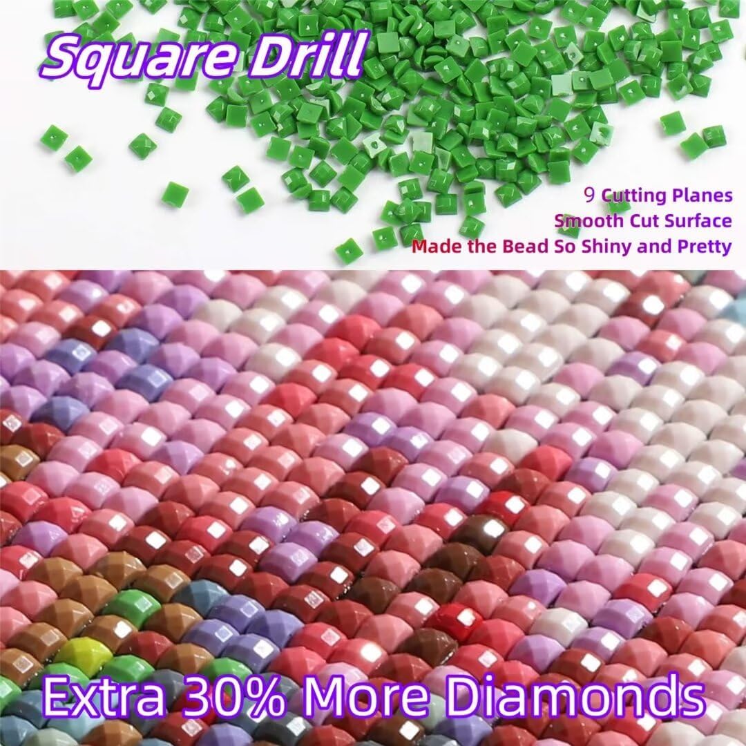 Kit de arte de diamantes de Halloween para adultos, pinturas de puntos de diamante para principiantes, suministros de arte de diamantes para