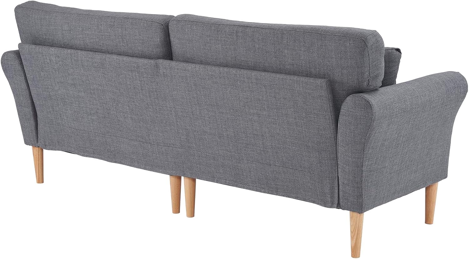 Karl home Sofá de 83 pulgadas, cómodo sofá biplaza de mediados de siglo, sofá gris con decoración de remaches, sofá de 3 plazas para sala de estar,