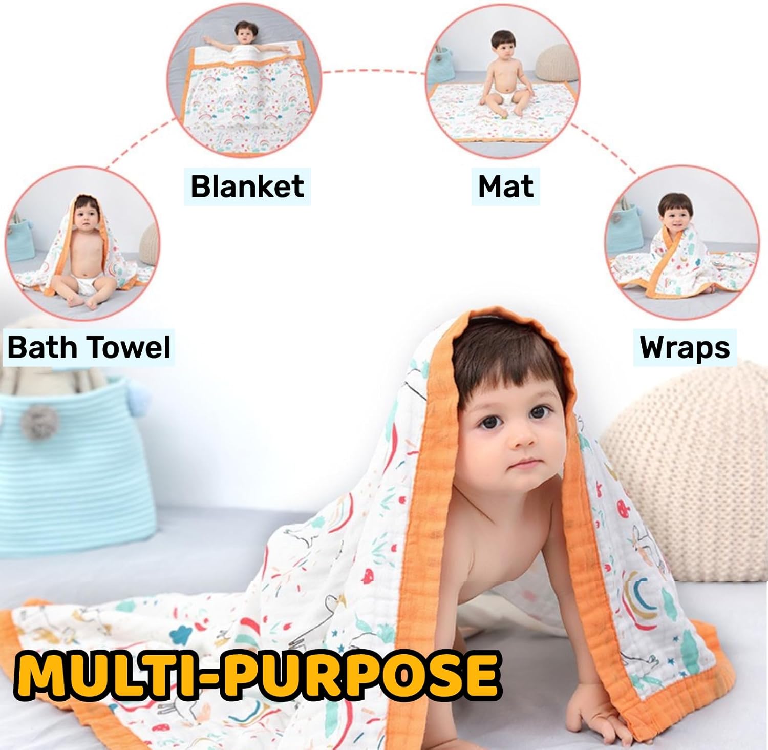 Manta Kawaii para bebé para niñas, de algodón cálido, bonita, agradable al tacto, transpirable (oso)