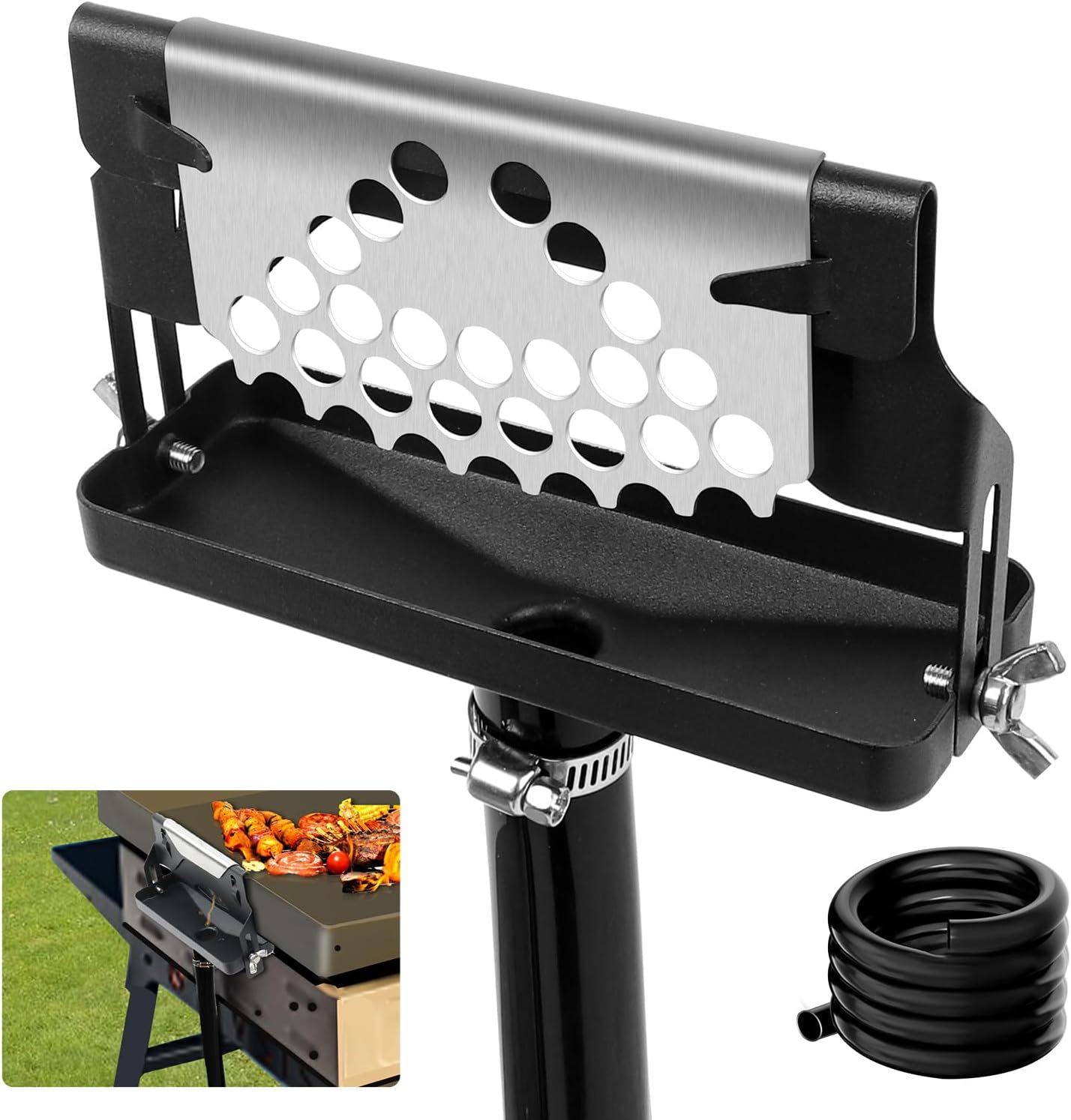 Magoog Embudo de drenaje de grasa trasero para Blackstone sin tapa, colector de grasa para Blackstone, prácticos accesorios Blackstone, forros