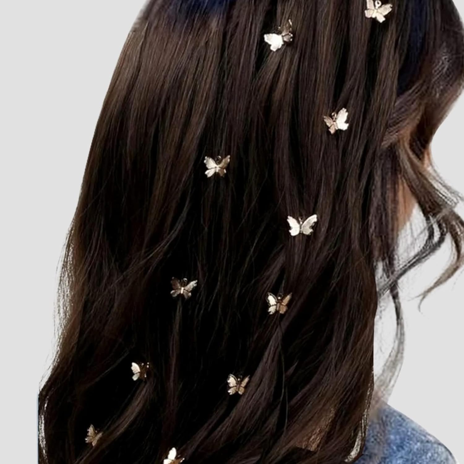 FRDTLUTHW Joyería de mariposa para trenzas, cadena de cabello dorada para mujeres y niñas (paquete de 2)