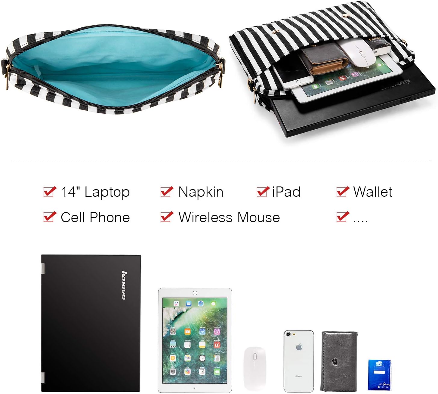 Bolsa de laptop para mujer, linda funda para la universidad o el trabajo