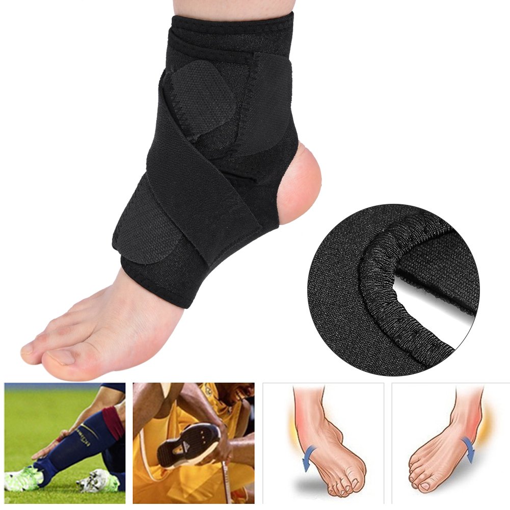 ANKROYU Tobillera transpirable, soporte estabilizador de tobillo, férula de neopreno ajustable para esguince, deporte para hombres y mujeres
