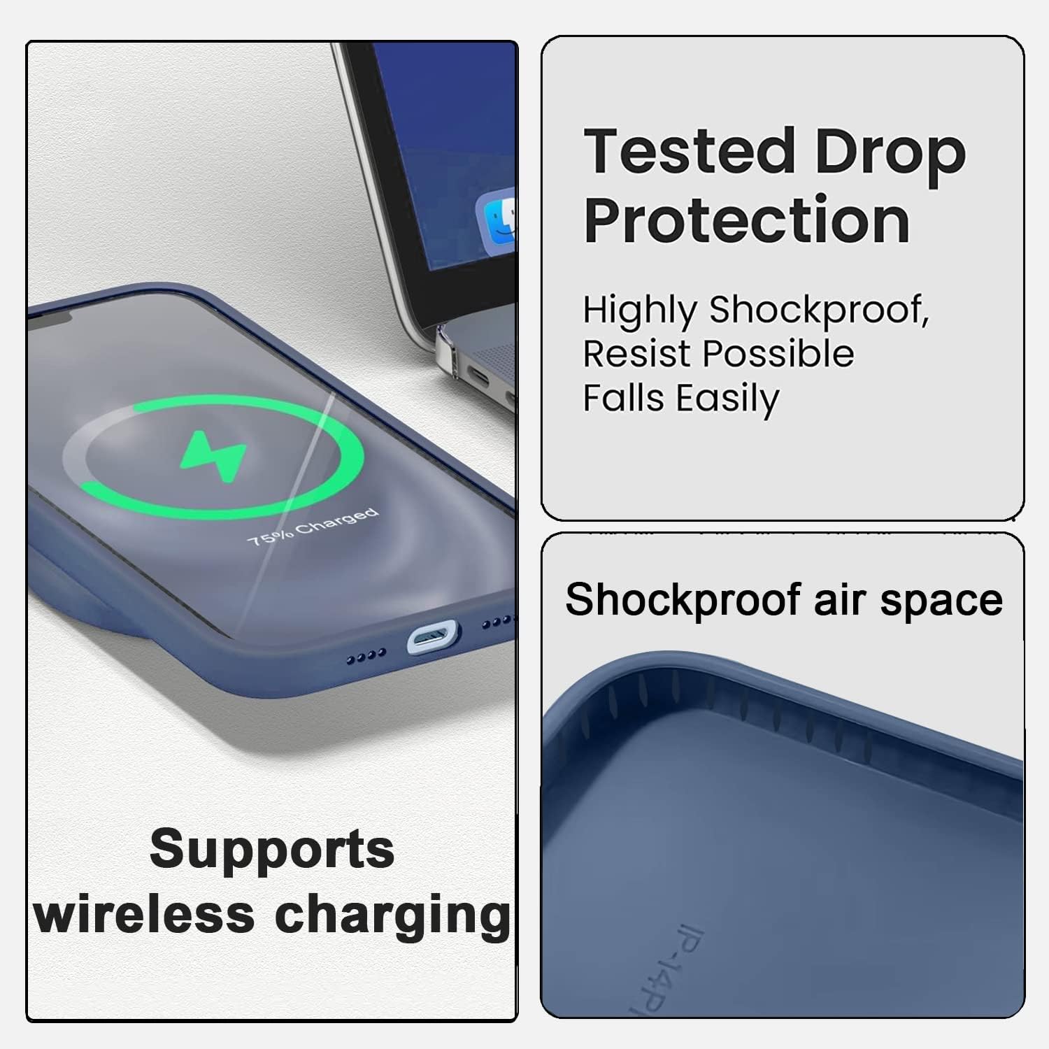 Funda compatible con iPhone 14 Pro con protección de cámara mejorada, funda de silicona mate para teléfono, a prueba de golpes, delgada, cubierta