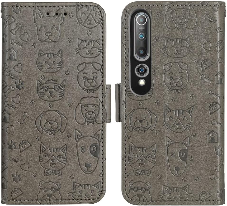 Compatible con Xiaomi Mi 10Mi10 Pro – Funda tipo cartera con correa de muñeca de cuero, soporte para tarjetas, accesorios para celulares, monedero,