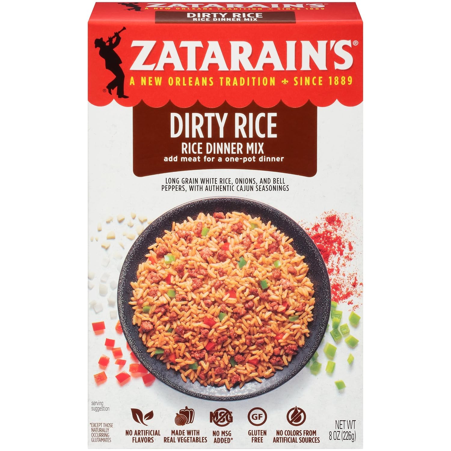 Zatarain’s Mezcla de arroz sucio estilo New Orleans reducido en sodio, 8 onzas (paquete de 12)