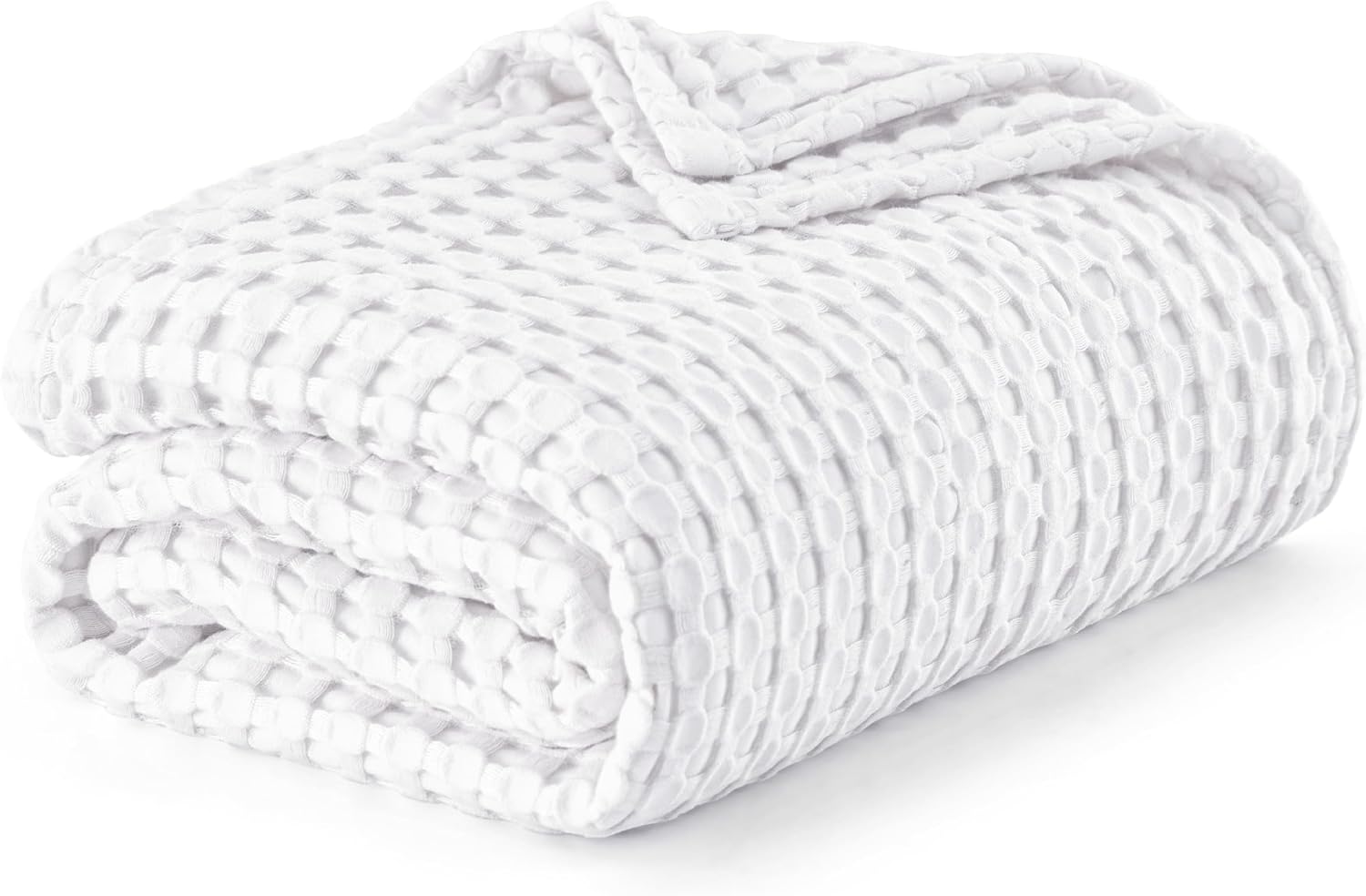 Bedsure Manta refrescante de algodón con diseño gofre, ligera y transpirable de rayón derivado del bambú, para personas que duermen con calor, manta