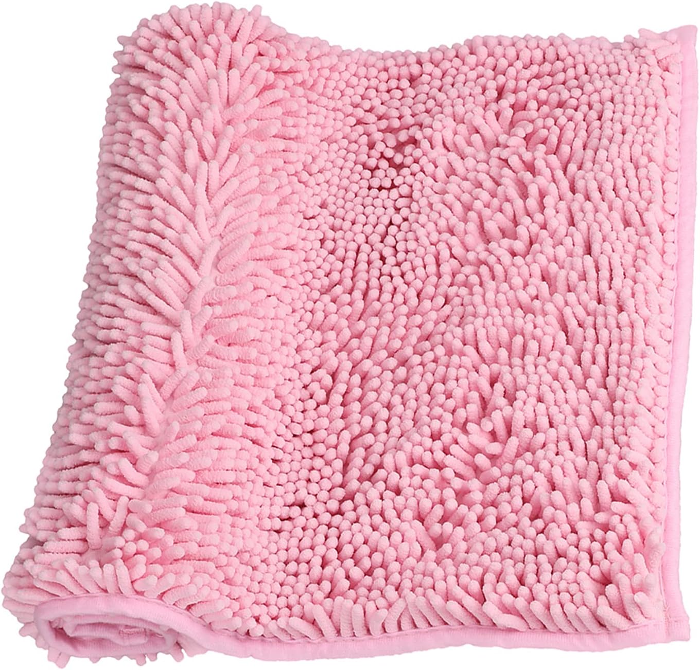 Alfombras rosadas para el baño, felpilla antideslizante, extra suave y absorbente, alfombra para ducha, lavable a máquina, de secado rápido (rosa,