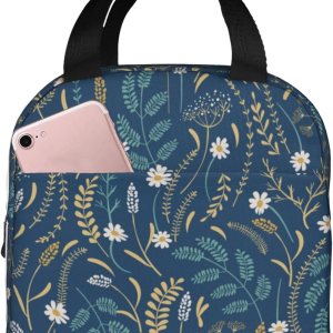Bolsa de almuerzo floral para mujeres y hombres, lonchera aislada, reutilizable, organizador de almuerzo, impermeable, bolsa de mano enfriadora Bolsa de almuerzo floral para mujeres y hombres, lonchera aislada, reutilizable, organizador de almuerzo, impermeable, bolsa de mano enfriadora