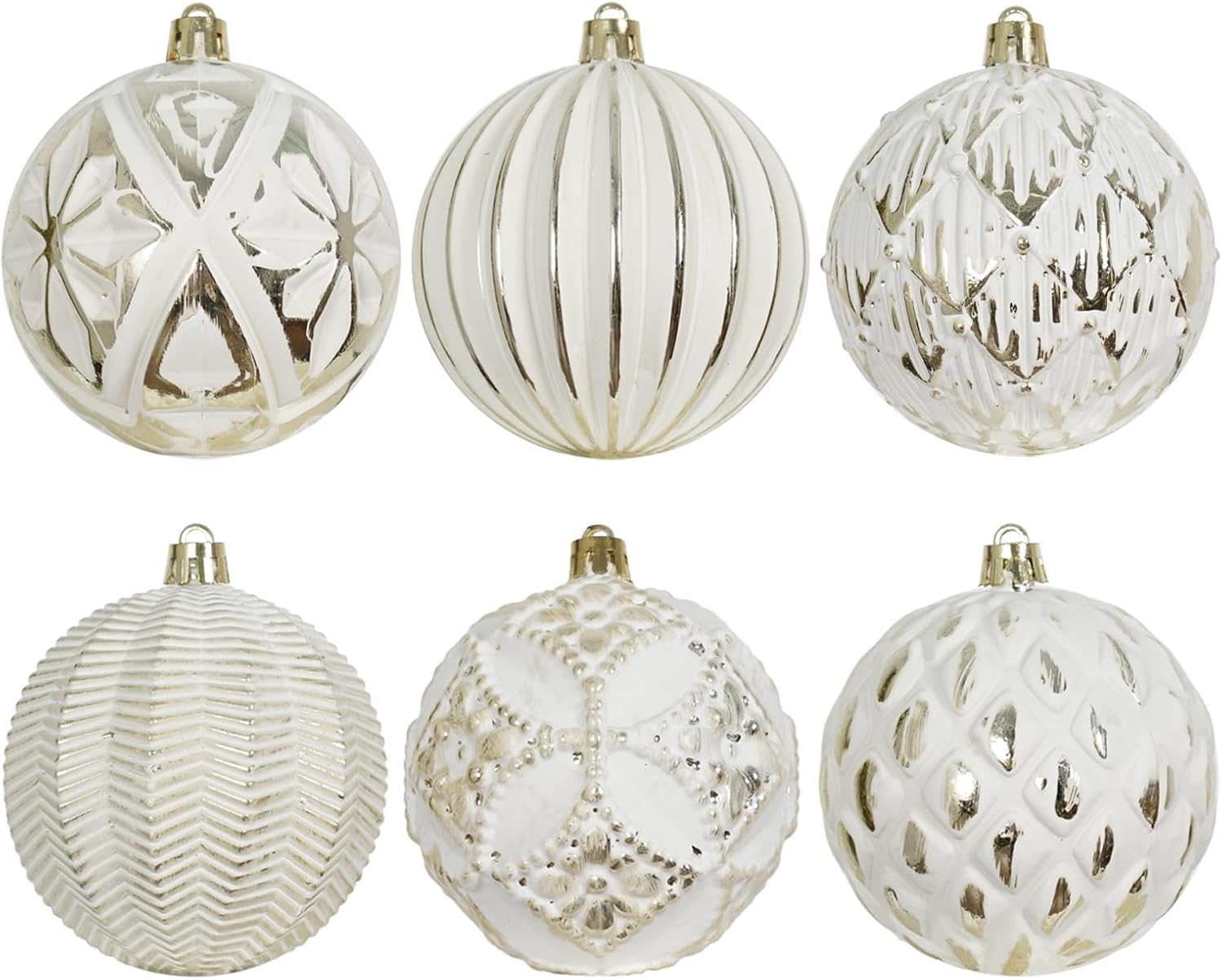 XmasExp Juego de adornos de bolas de Navidad rústicas vintage, 3.15 pulgadas, decoración de árbol envejecido, de plástico, inastillable, estilo