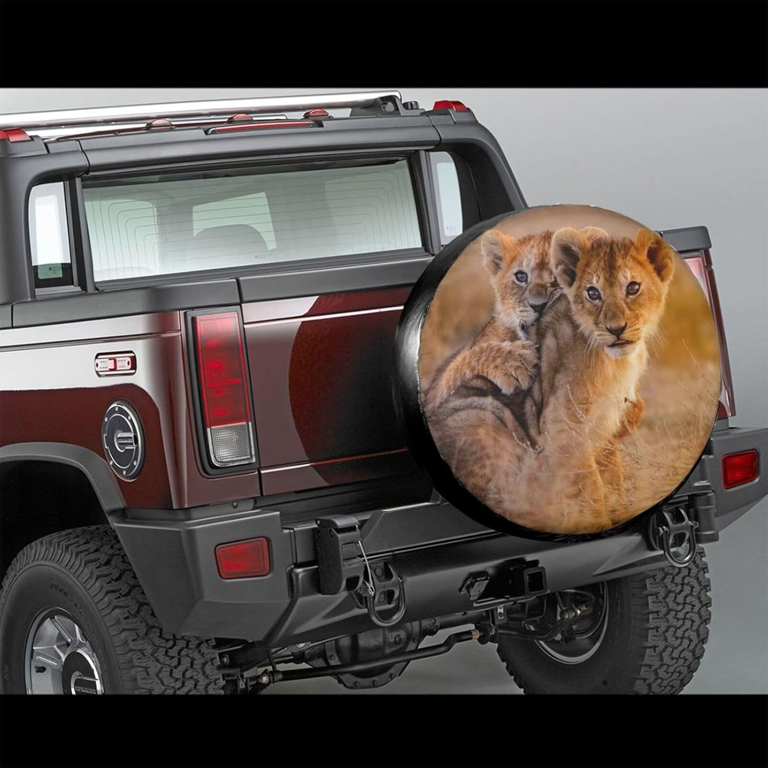 Cubierta de neumático de repuesto para dos leones, protectores de rueda resistentes a la intemperie y al polvo, ajuste universal para caravana,
