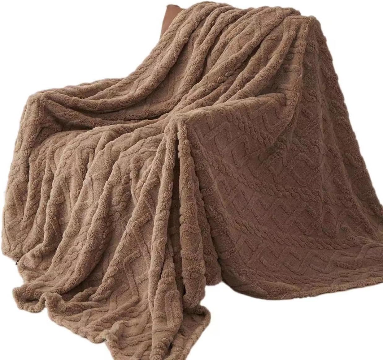 Manta de vellón para sofá, manta de felpa supersuave y acogedora, ligera, cálida y transpirable, alfombra de felpa jacquard para todas las