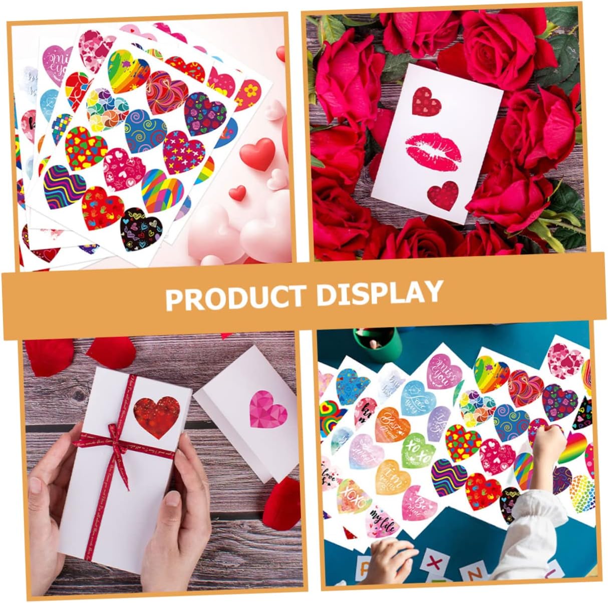 Abaodam 64 Sheets Heart Envelope Sticker Wedding Favors Decorative Stickers Wedding Stickers Gay Pride Gift Stickers Paper Hearts Cutouts Rainbow