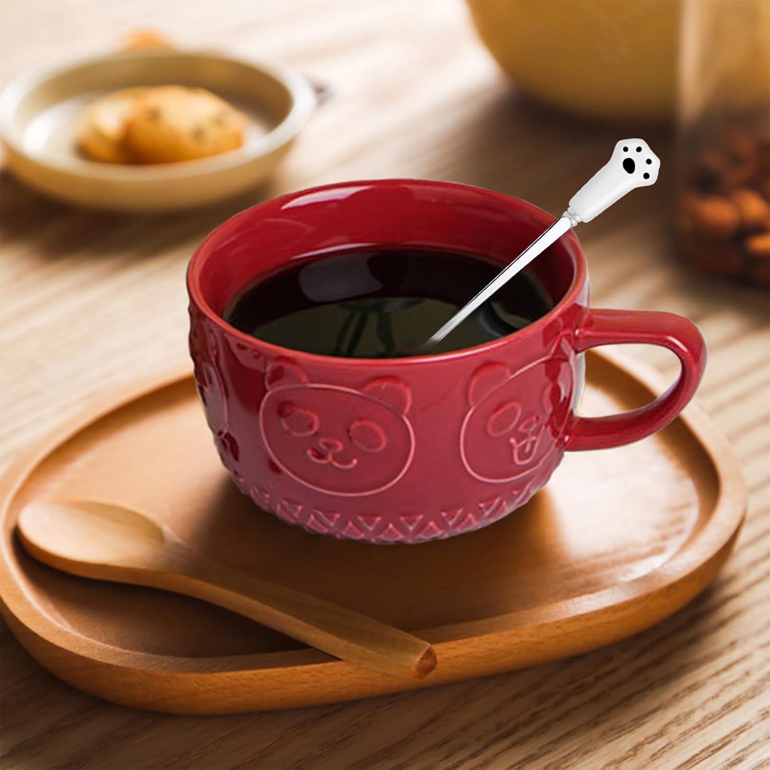 Regalos para mujeres, tazas de café Kawaii Panda con tapas, regalos de cumpleaños de Navidad para niñas, amigos, niños, hombres, esposa, mamá,