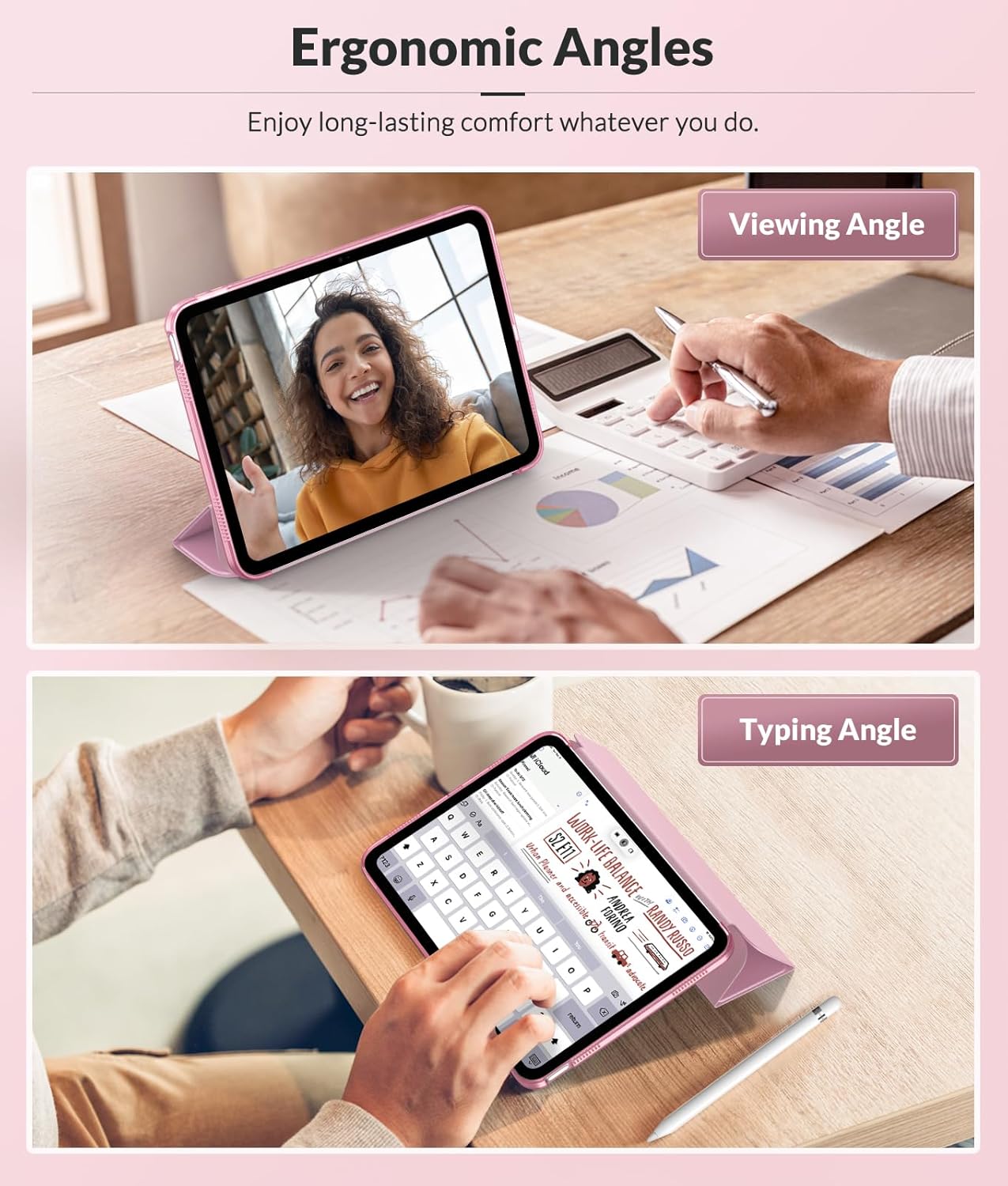 MoKo Funda para iPad de 10 generación 2022, iPad 10.9 con cubierta trasera de TPU suave translúcido esmerilado, funda delgada con función de