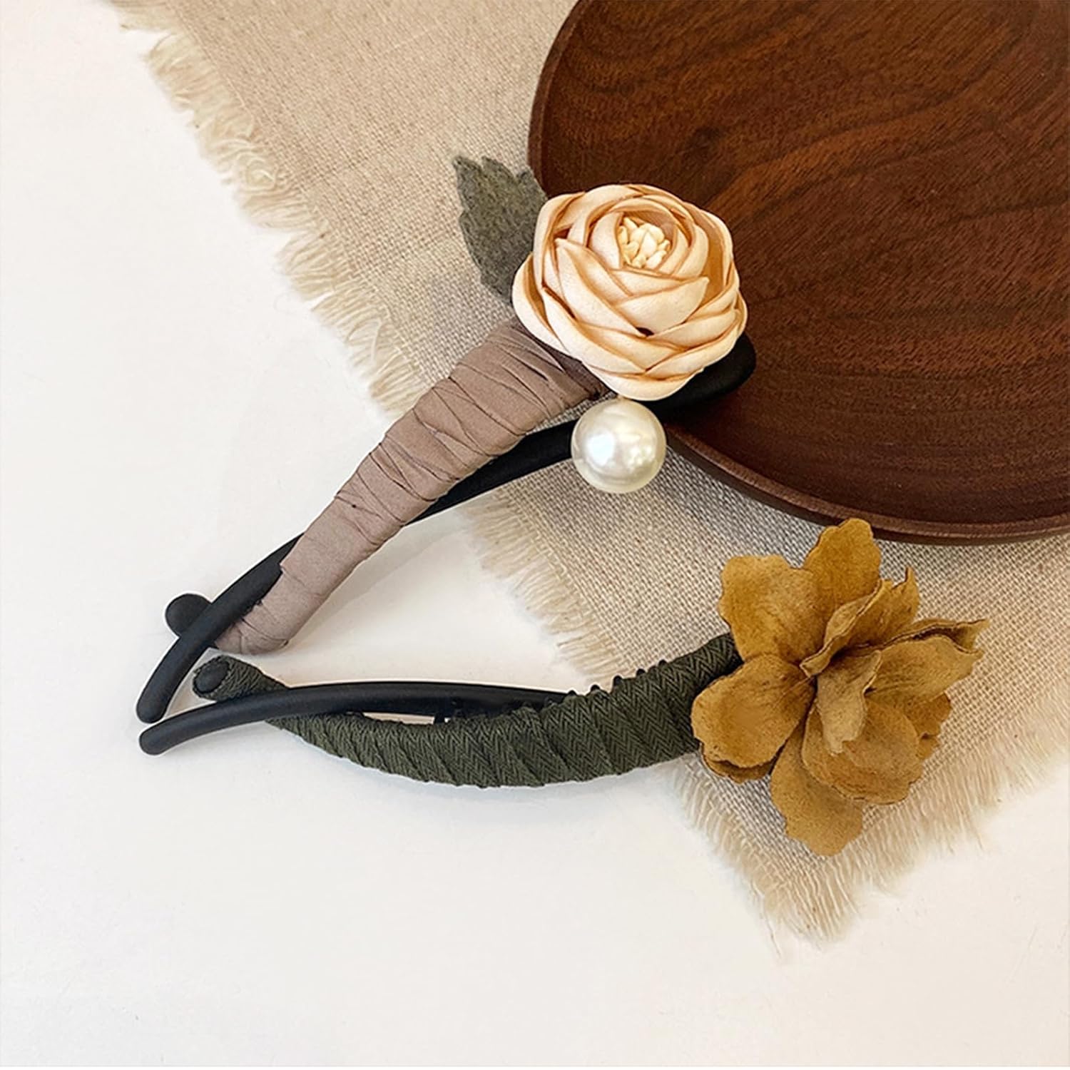 4 pasadores de horquilla de flores, pinzas para el cabello retorcidas con perlas retro para mujeres y niñas, pasadores de pelo antideslizantes,