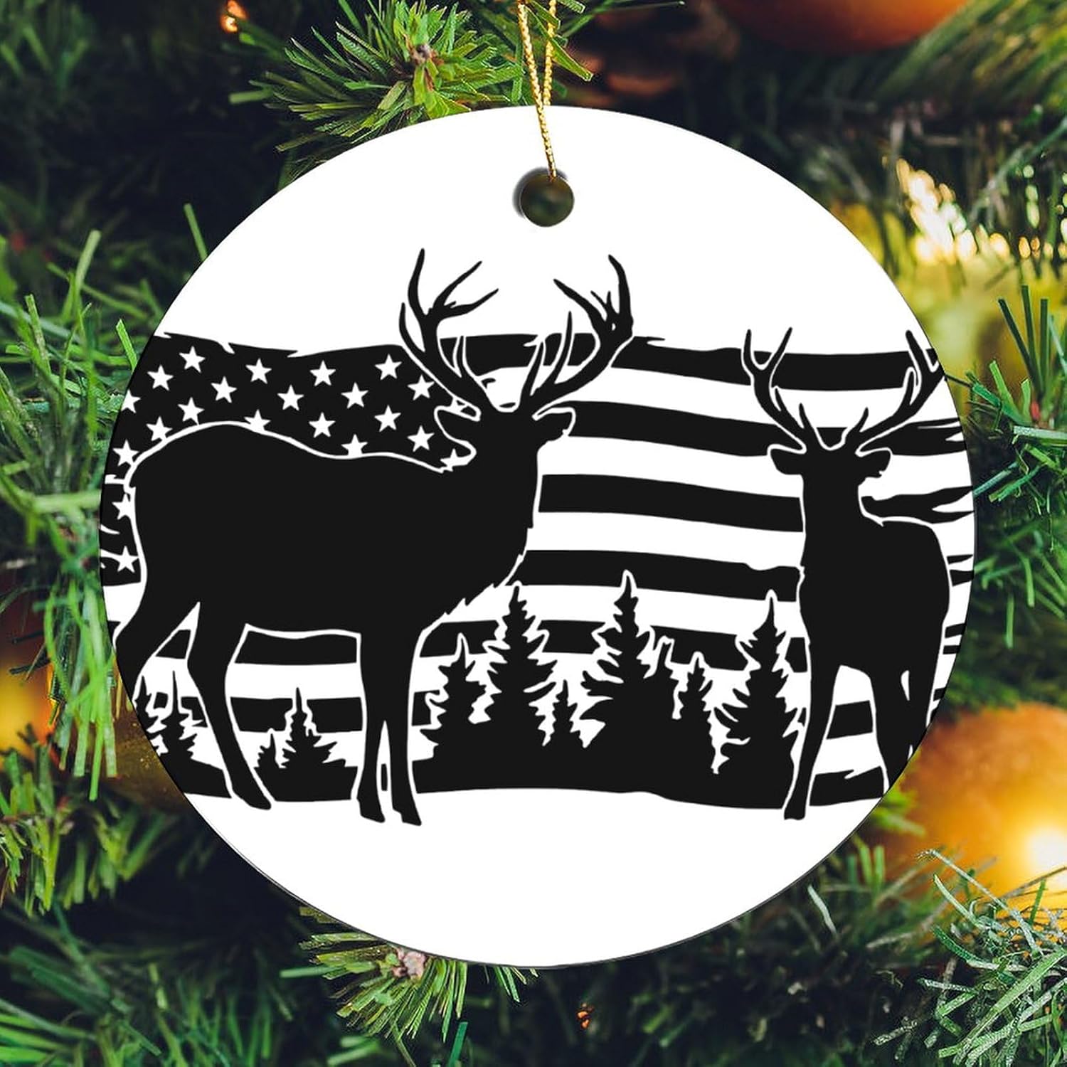 Adornos de Navidad de cerámica 2023, decoración para árbol de Navidad para niños, amantes y amigos, adorno colgante de doble cara de 2.8 pulgadas